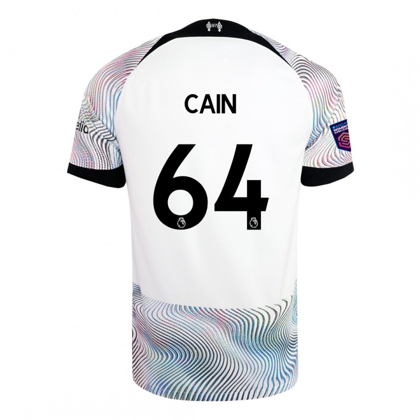 Kinderen Jake Cain #64 Wit Kleurrijk Uitshirt Uittenue 2022/23 T-shirt