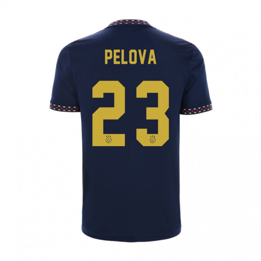 Kinderen Victoria Pelova #23 Donkerblauw Uitshirt Uittenue 2022/23 T-shirt