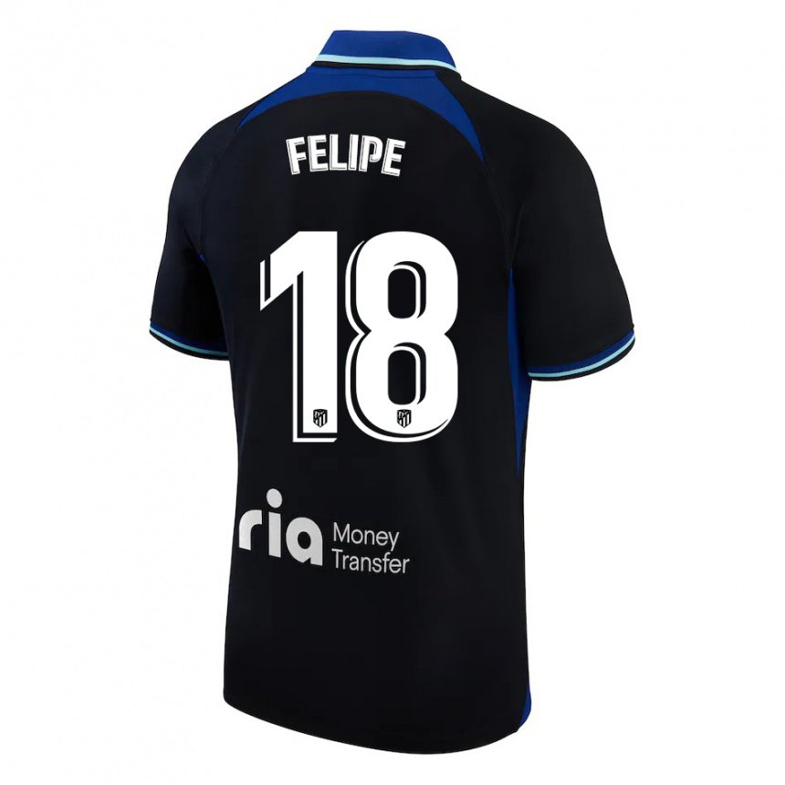 Kinderen Felipe #18 Zwart Wit Blauw Uitshirt Uittenue 2022/23 T-shirt