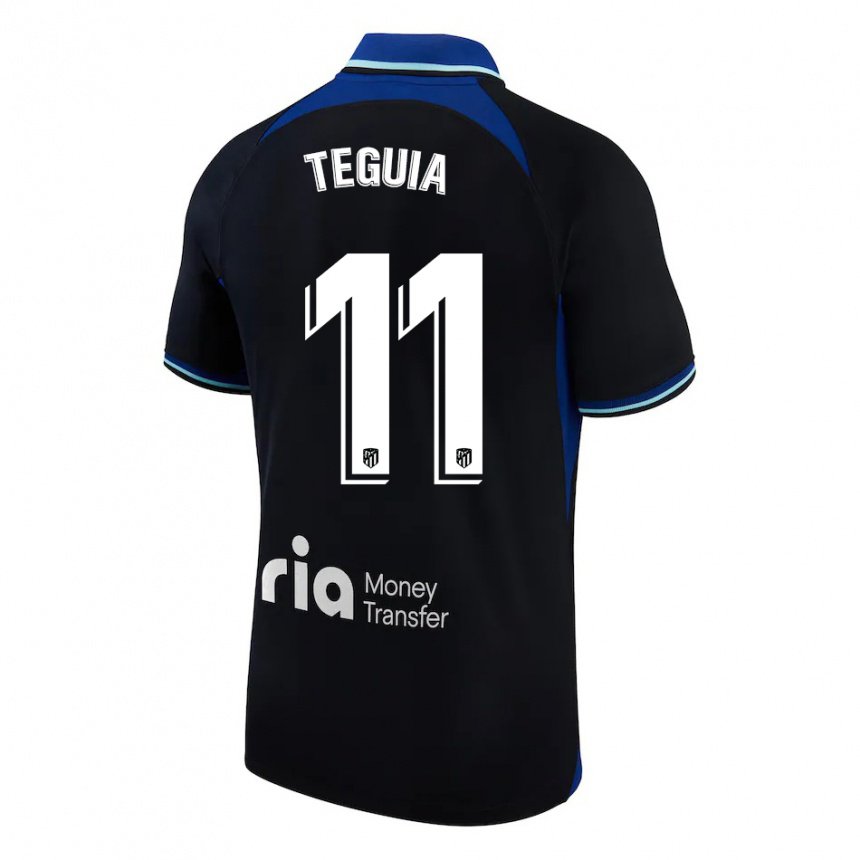 Kinderen Cedric Teguia #11 Zwart Wit Blauw Uitshirt Uittenue 2022/23 T-shirt