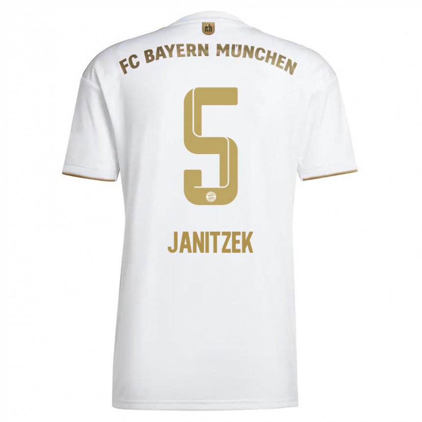 Kinderen Justin Janitzek #5 Wit Goud Uitshirt Uittenue 2022/23 T-shirt