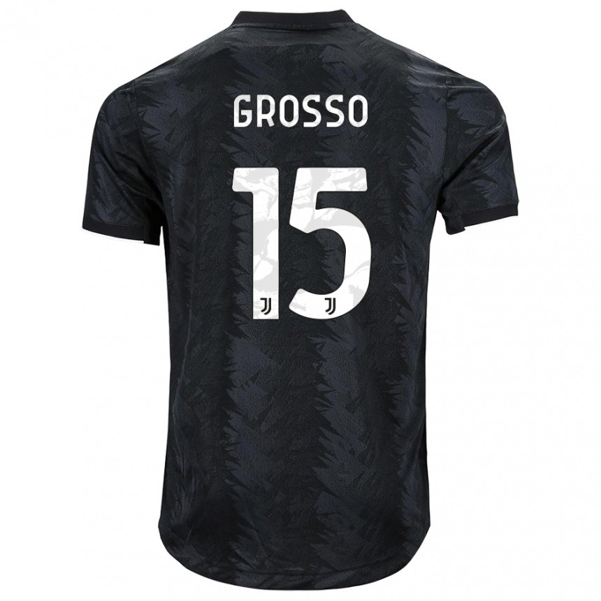 Kinderen Julia Grosso #15 Donkerzwart Uitshirt Uittenue 2022/23 T-shirt