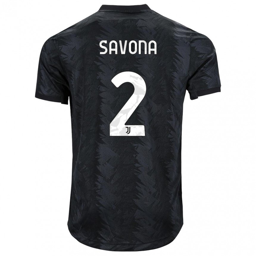 Kinderen Nicolo Savona #2 Donkerzwart Uitshirt Uittenue 2022/23 T-shirt