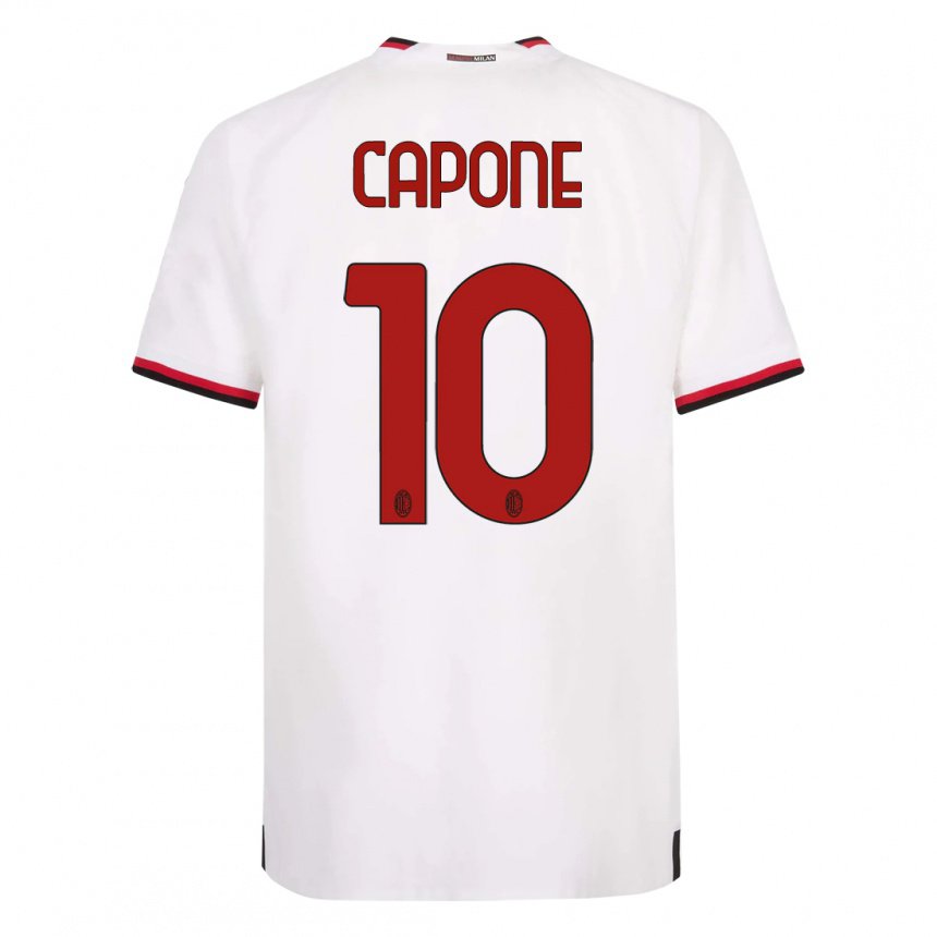 Kinderen Andrea Capone #10 Wit Rood Uitshirt Uittenue 2022/23 T-shirt