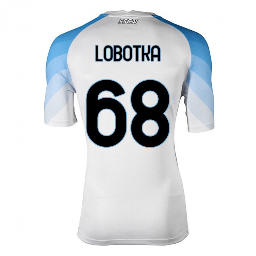 Kinderen Stanislav Lobotka #68 Wit Hemelsblauw Uitshirt Uittenue 2022/23 T-shirt