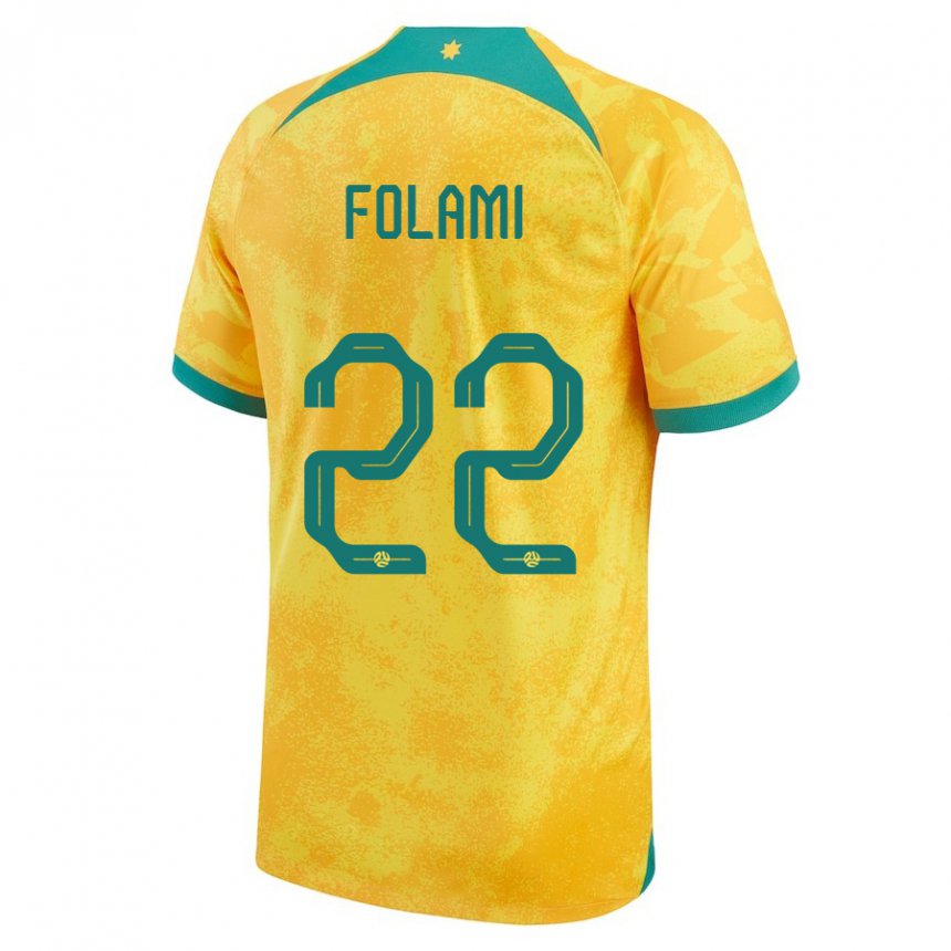 Kinderen Australisch Ben Folami #22 Gouden Thuisshirt Thuistenue 22-24 T-shirt