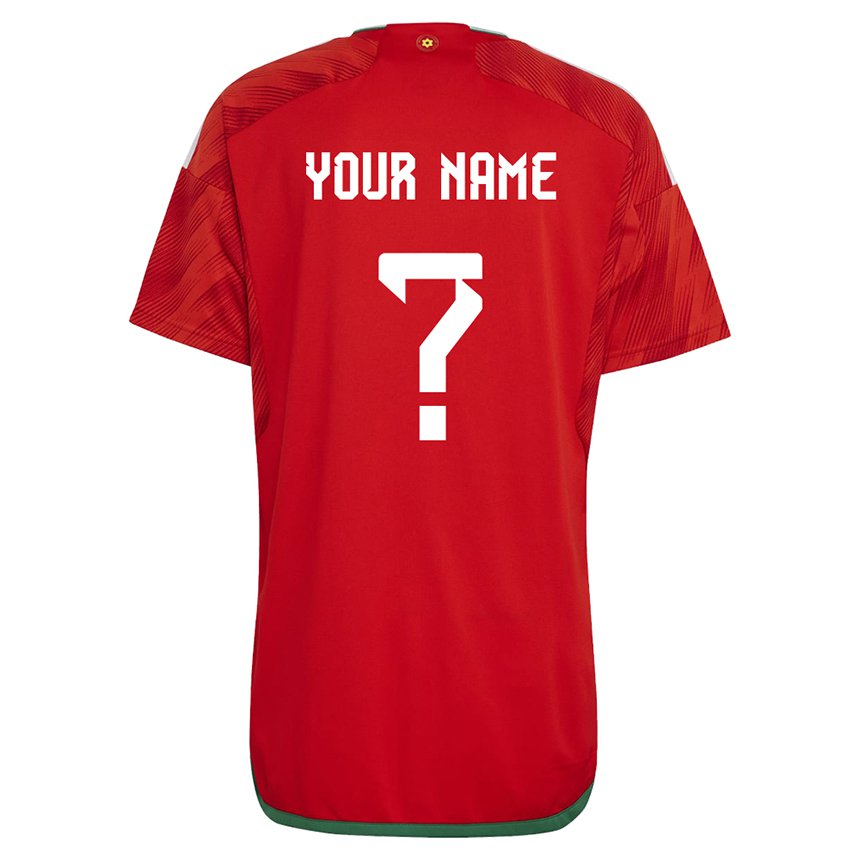 Kinderen Welsh Uw Naam #0 Rood Thuisshirt Thuistenue 22-24 T-shirt