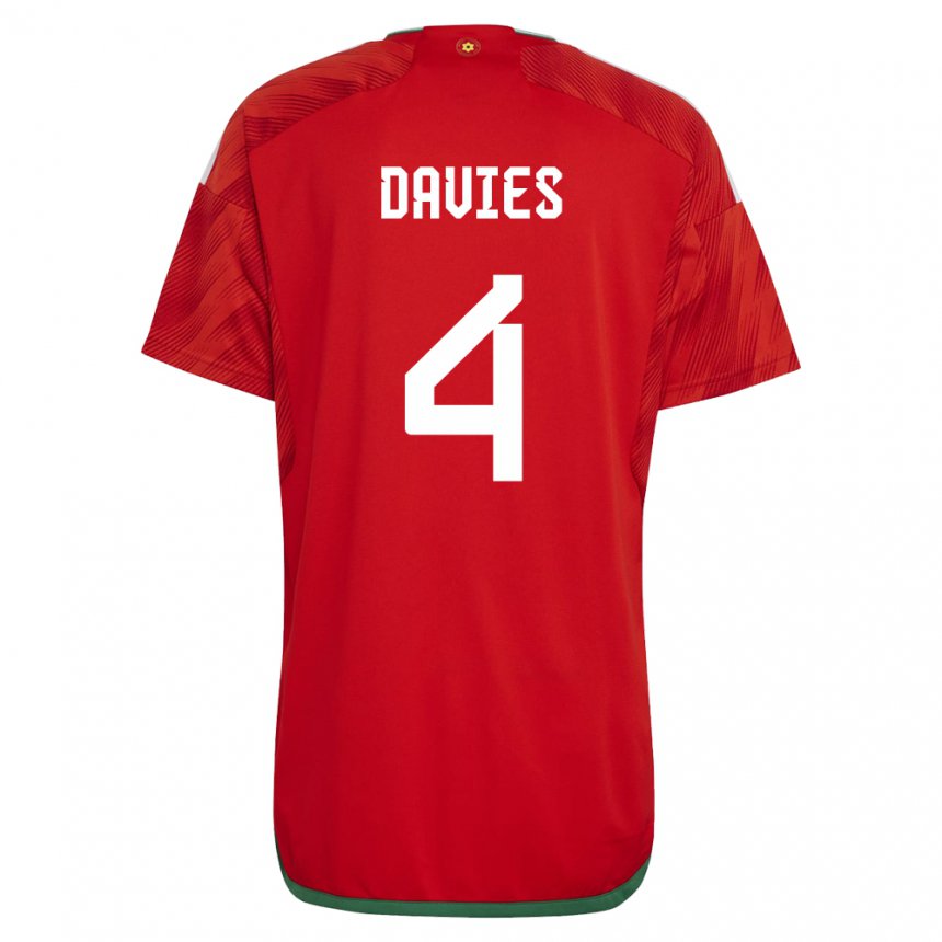 Kinderen Welsh Ben Davies #4 Rood Thuisshirt Thuistenue 22-24 T-shirt