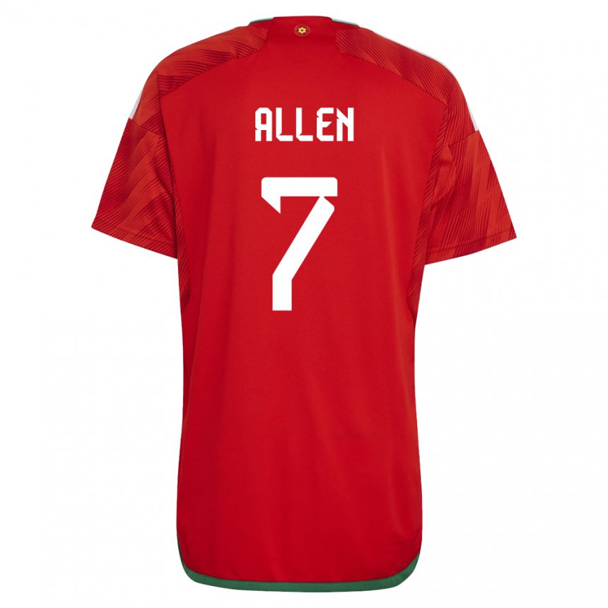 Kinderen Welsh Joe Allen #7 Rood Thuisshirt Thuistenue 22-24 T-shirt