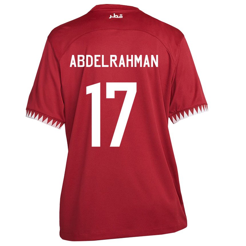 Kinderen Qatarees Abdelrahman Fahmi Moustafa #17 Kastanjebruin Thuisshirt Thuistenue 22-24 T-shirt