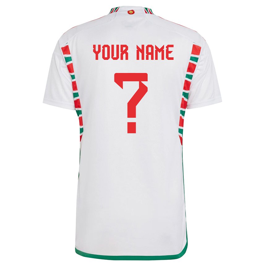 Kinderen Welsh Uw Naam #0 Wit Uitshirt Uittenue 22-24 T-shirt