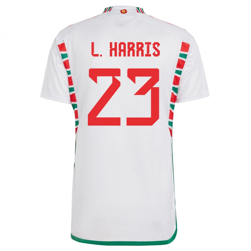 Kinderen Welsh Luke Harris #23 Wit Uitshirt Uittenue 22-24 T-shirt