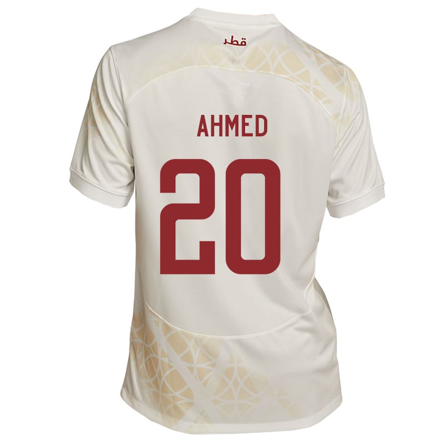 Kinderen Qatarees Ahmed Fadel Hasaba #20 Goud Beige Uitshirt Uittenue 22-24 T-shirt