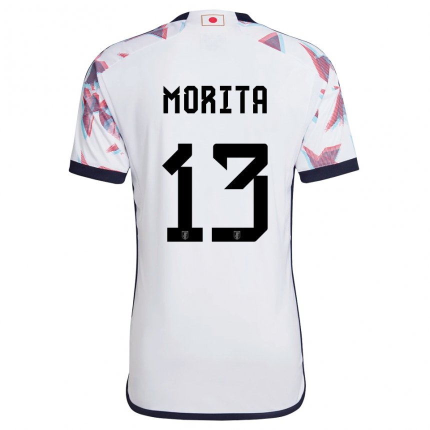 Dames Japans Hidemasa Morita #13 Wit Uitshirt Uittenue 22-24 T-shirt