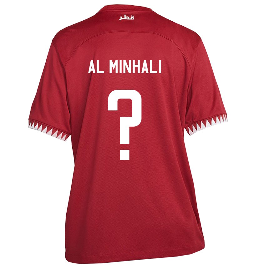 Kinderen Qatarees Ahmad Al Minhali #0 Kastanjebruin Thuisshirt Thuistenue 22-24 T-shirt