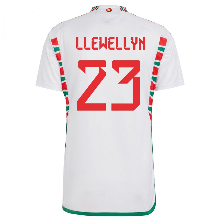 Kinderen Welsh Ffion Llewellyn #23 Wit Uitshirt Uittenue 22-24 T-shirt