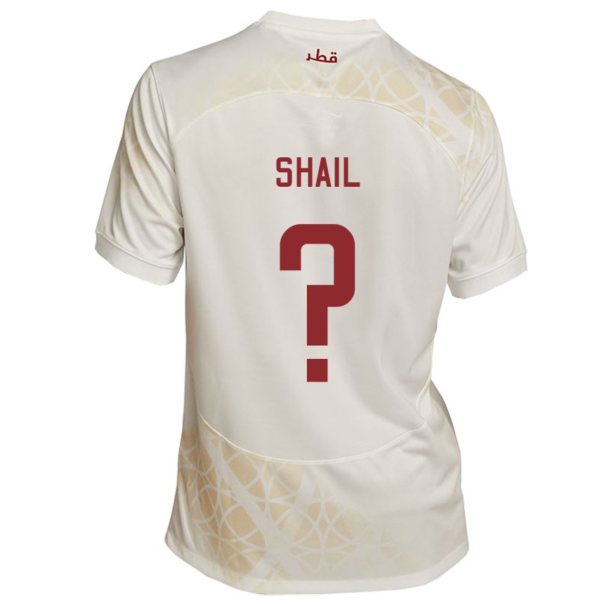 Kinderen Qatarees Ahmad Shail #0 Goud Beige Uitshirt Uittenue 22-24 T-shirt