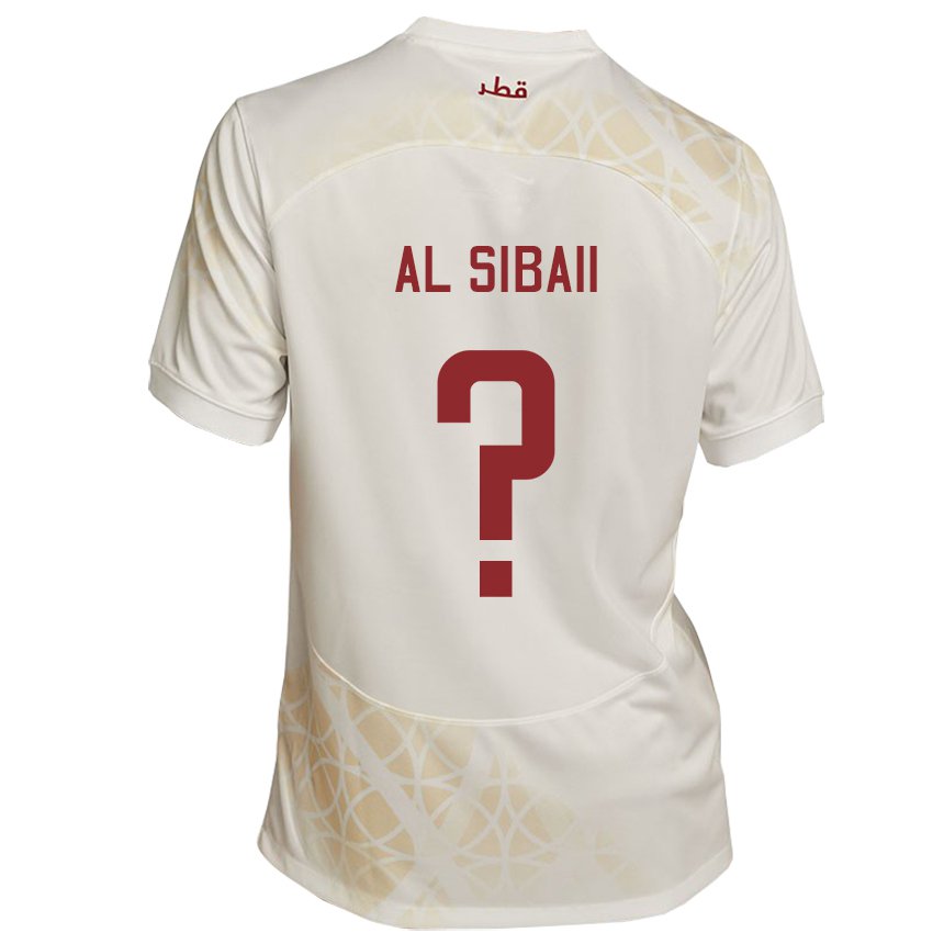Kinderen Qatarees Ahmad Al Sibaii #0 Goud Beige Uitshirt Uittenue 22-24 T-shirt