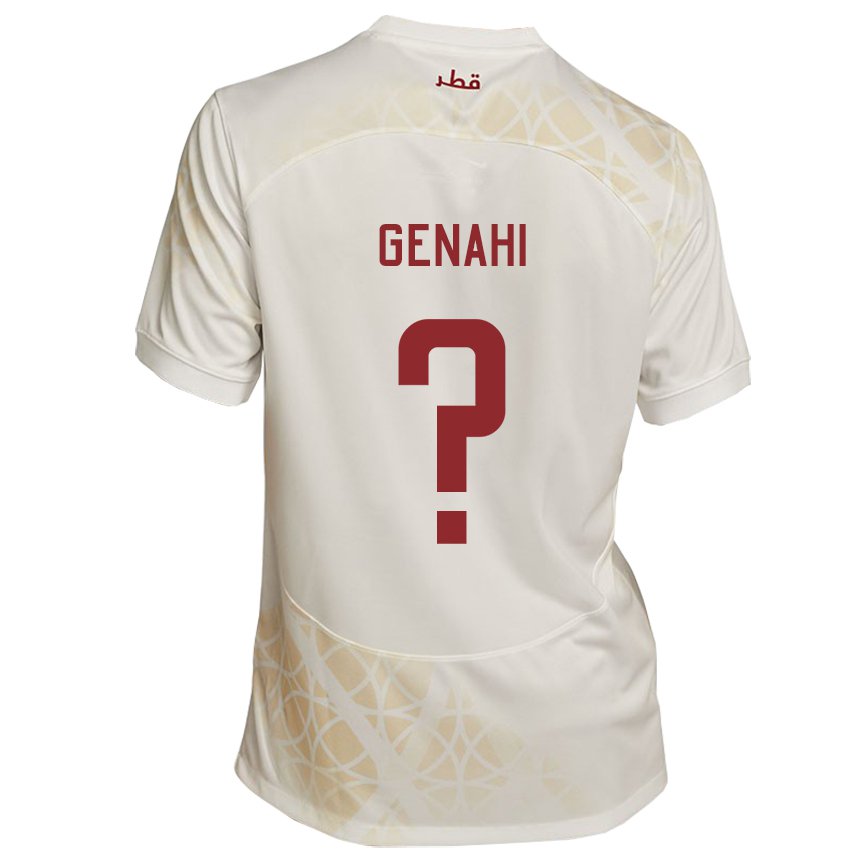 Kinderen Qatarees Ahmad Genahi #0 Goud Beige Uitshirt Uittenue 22-24 T-shirt