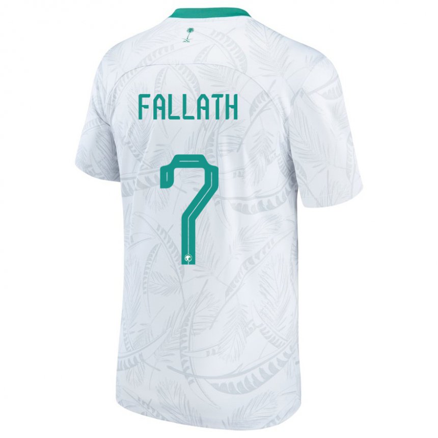 Heren Saoedi-arabisch Fahad Fallath #7 Wit Thuisshirt Thuistenue 22-24 T-shirt