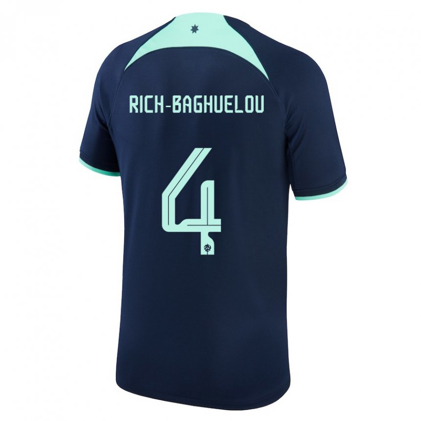 Heren Australisch Jay Rich Baghuelou #4 Donkerblauw Uitshirt Uittenue 22-24 T-shirt