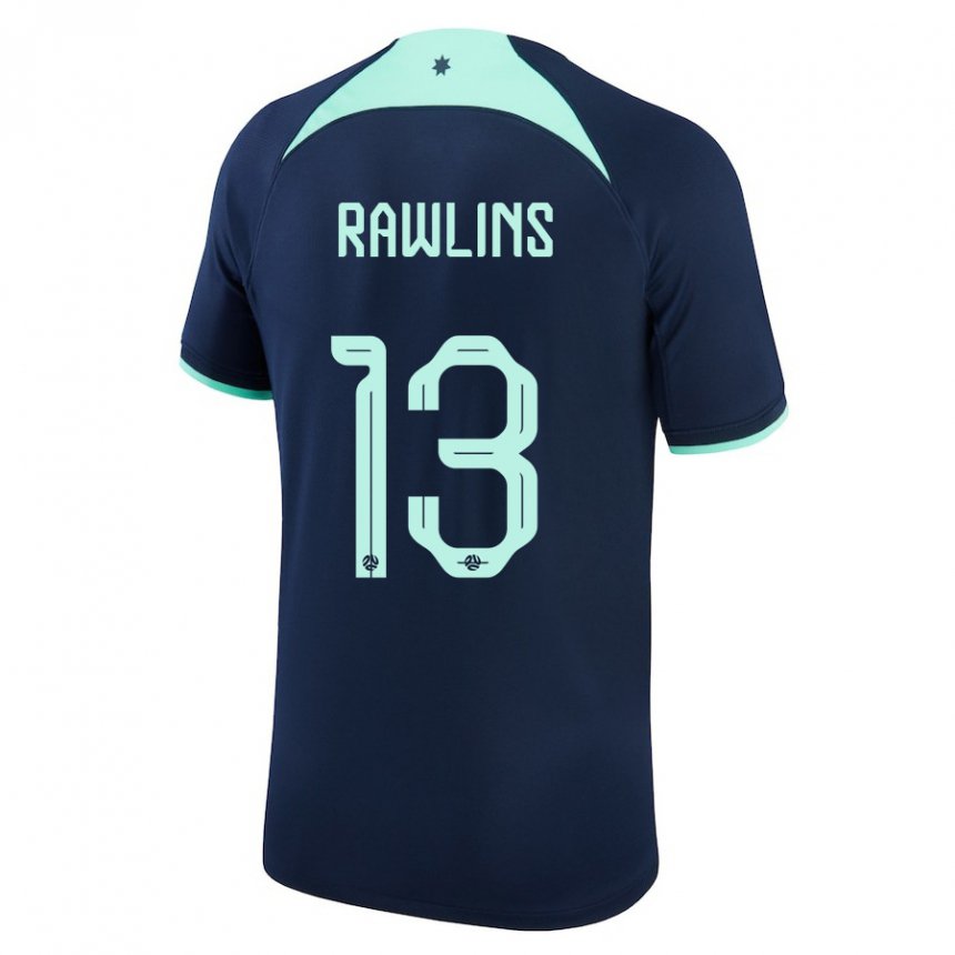 Heren Australisch Joshua Rawlins #13 Donkerblauw Uitshirt Uittenue 22-24 T-shirt