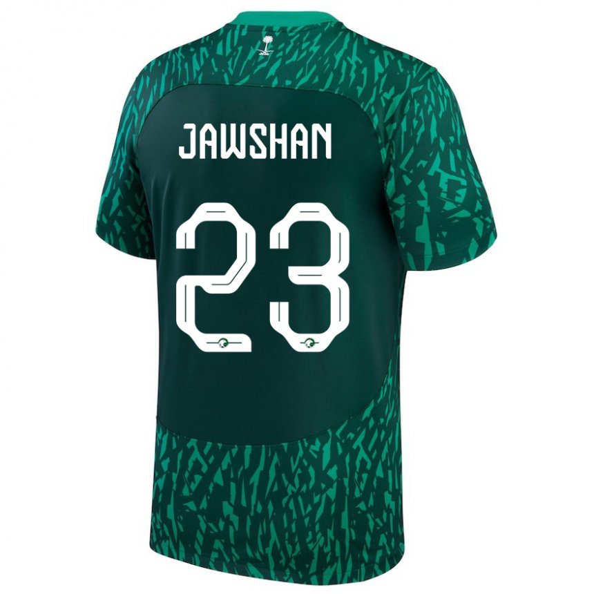 Heren Saoedi-arabisch Yazeed Jawshan #23 Donkergroen Uitshirt Uittenue 22-24 T-shirt