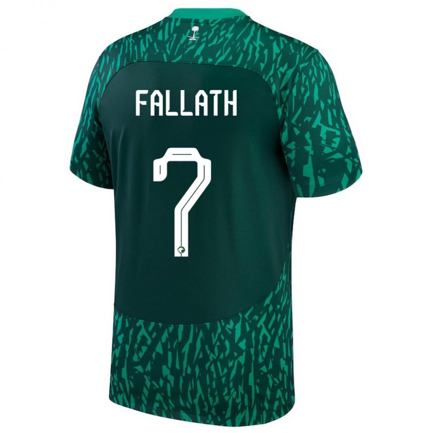 Heren Saoedi-arabisch Fahad Fallath #7 Donkergroen Uitshirt Uittenue 22-24 T-shirt