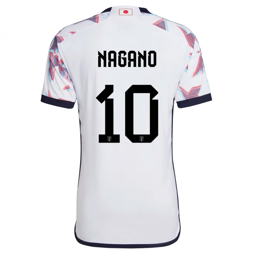 Dames Japans Fuka Nagano #10 Wit Uitshirt Uittenue 22-24 T-shirt