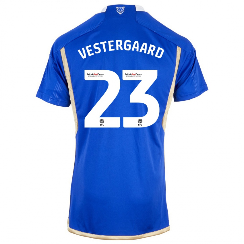 Kinderen Jannik Vestergaard #23 Blauw Thuisshirt Thuistenue 2023/24 T-Shirt