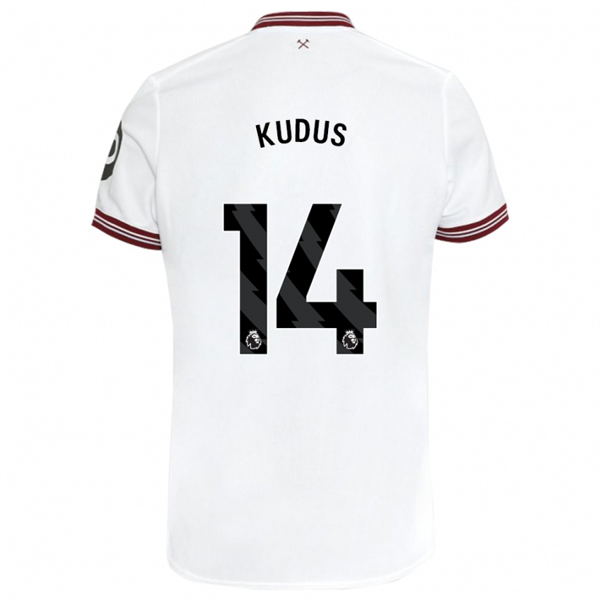 Kinderen Mohammed Kudus #14 Wit Uitshirt Uittenue 2023/24 T-Shirt