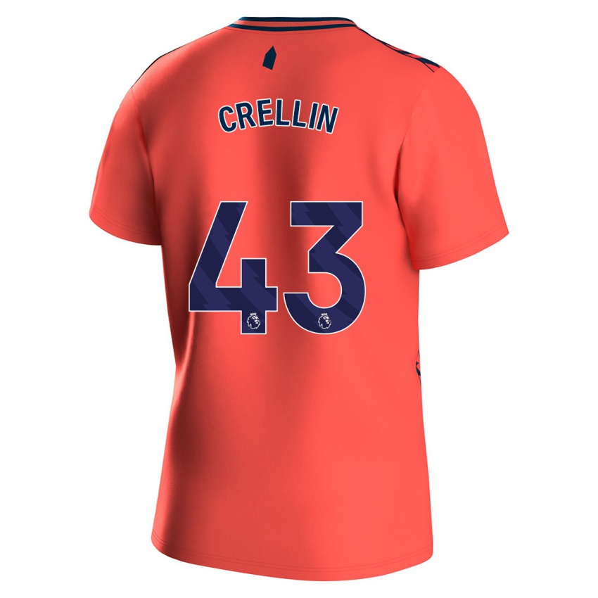 Kinderen Billy Crellin #43 Koraal Uitshirt Uittenue 2023/24 T-Shirt