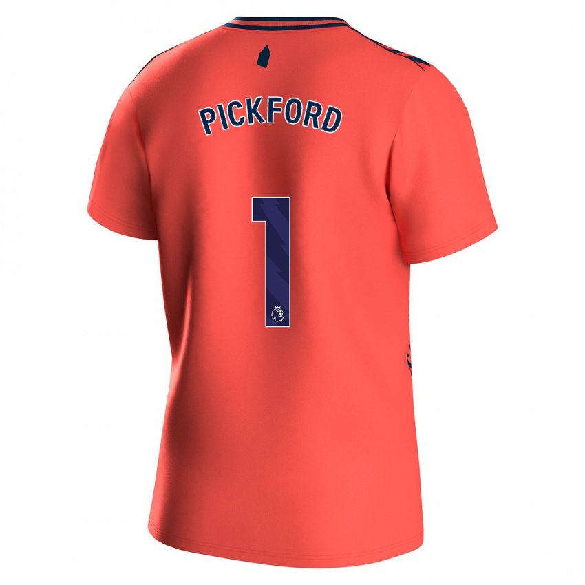 Kinderen Jordan Pickford #1 Koraal Uitshirt Uittenue 2023/24 T-Shirt