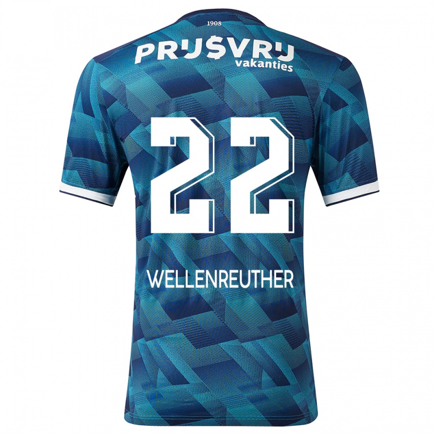 Kinderen Timon Wellenreuther #22 Blauw Uitshirt Uittenue 2023/24 T-Shirt