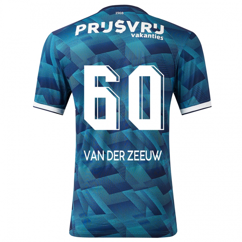 Kinderen Twan Van Der Zeeuw #60 Blauw Uitshirt Uittenue 2023/24 T-Shirt