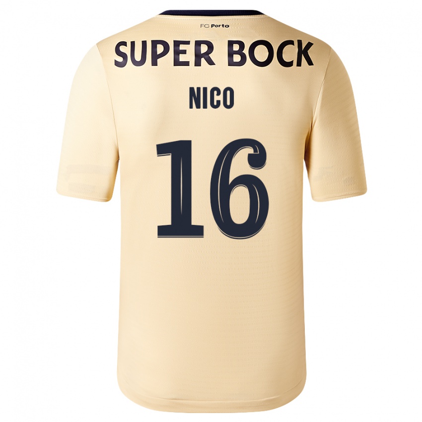 Kinderen Nico Gonzalez #16 Beige-Gouden Uitshirt Uittenue 2023/24 T-Shirt