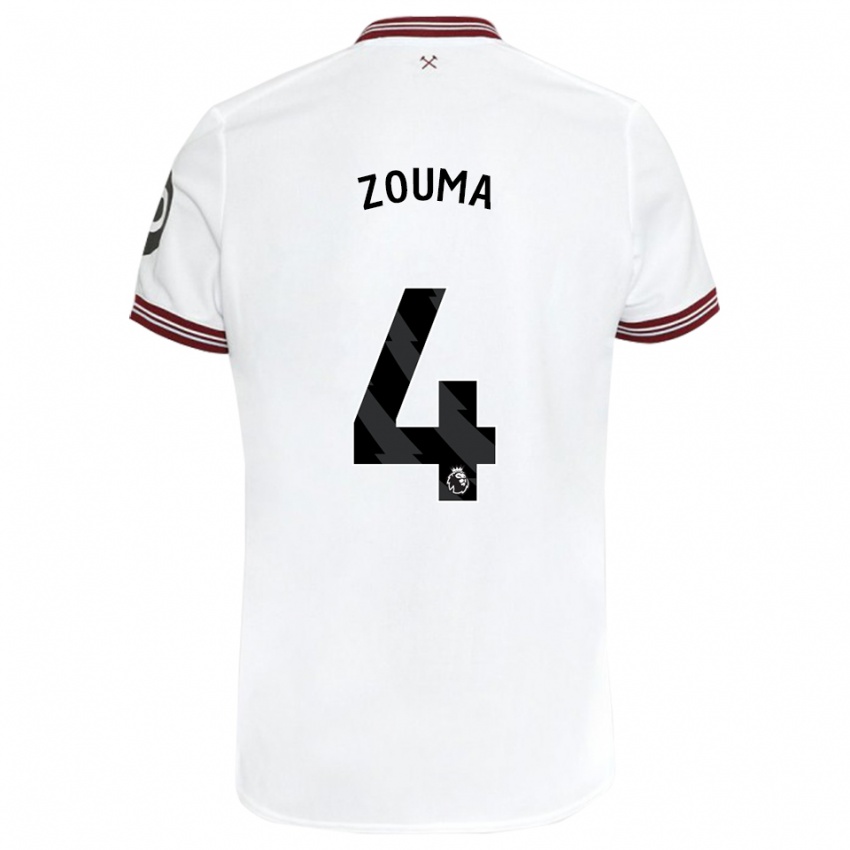 Heren Kurt Zouma #4 Wit Uitshirt Uittenue 2023/24 T-Shirt