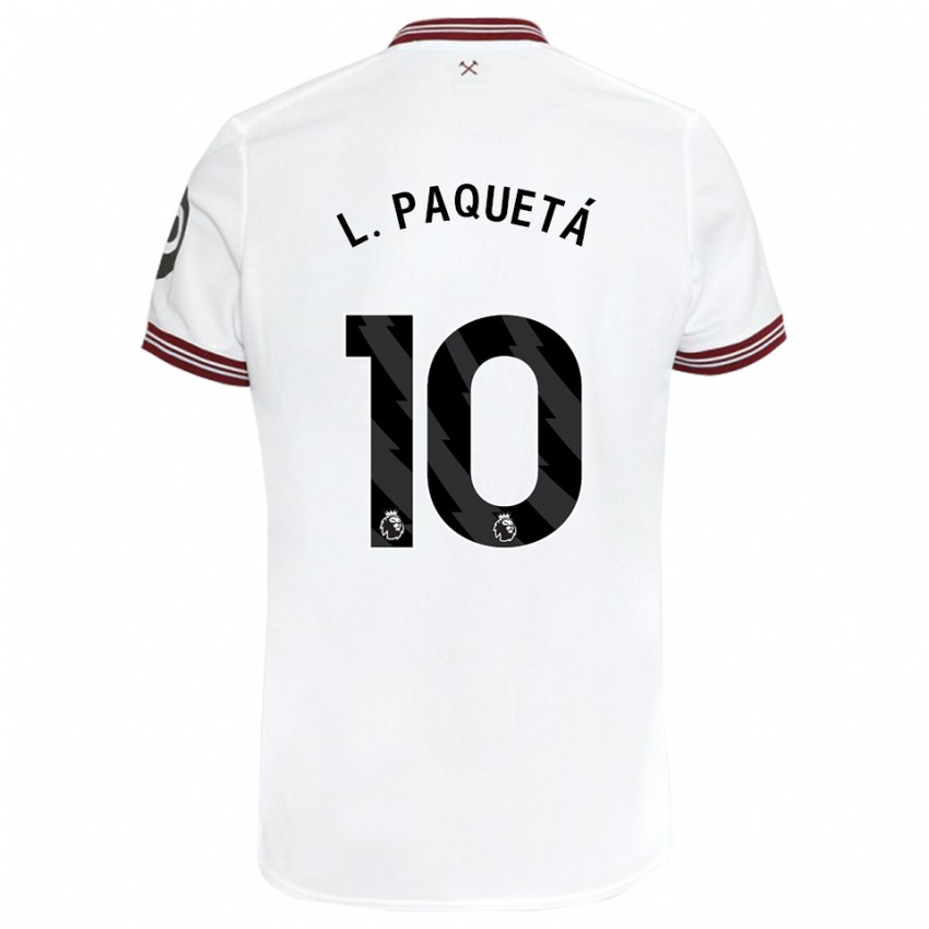 Heren Lucas Paqueta #10 Wit Uitshirt Uittenue 2023/24 T-Shirt