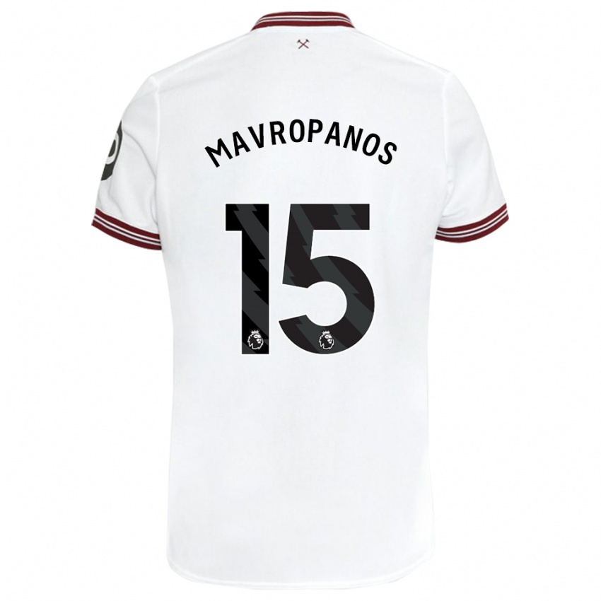 Heren Konstantinos Mavropanos #15 Wit Uitshirt Uittenue 2023/24 T-Shirt