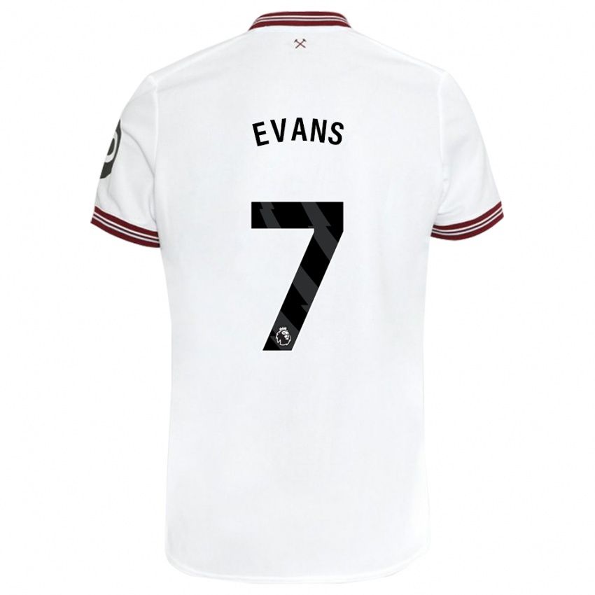 Heren Lisa Evans #7 Wit Uitshirt Uittenue 2023/24 T-Shirt