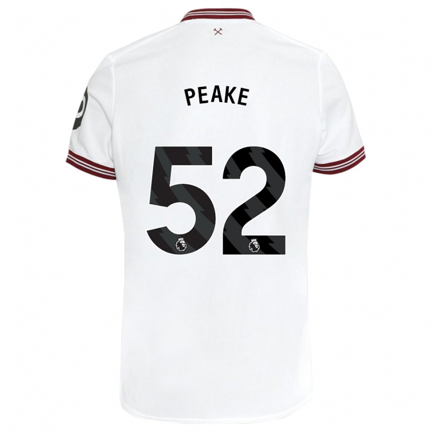 Heren Lennon Peake #52 Wit Uitshirt Uittenue 2023/24 T-Shirt