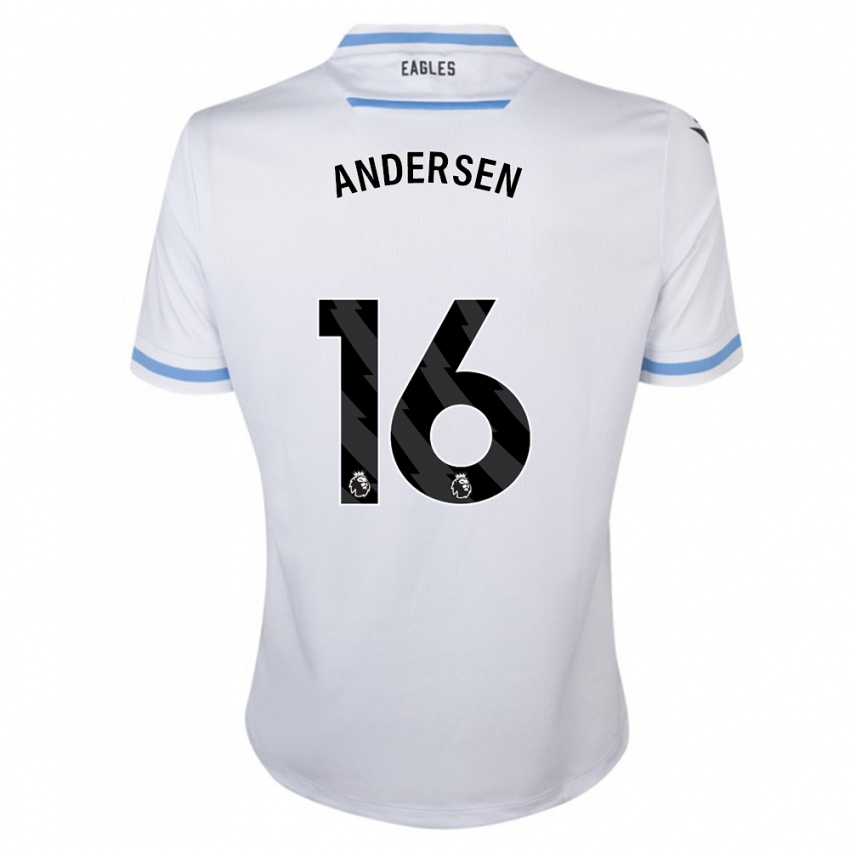 Heren Joachim Andersen #16 Wit Uitshirt Uittenue 2023/24 T-Shirt