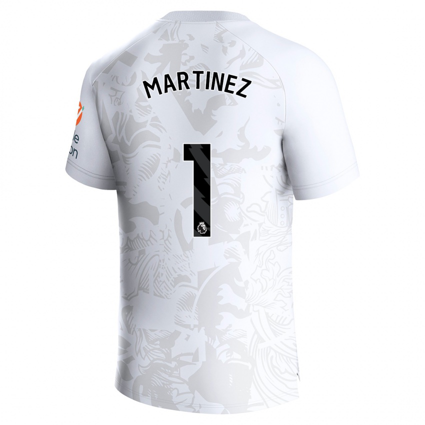 Dames Emiliano Martinez #1 Wit Uitshirt Uittenue 2023/24 T-Shirt