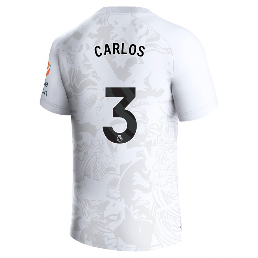 Dames Diego Carlos #3 Wit Uitshirt Uittenue 2023/24 T-Shirt