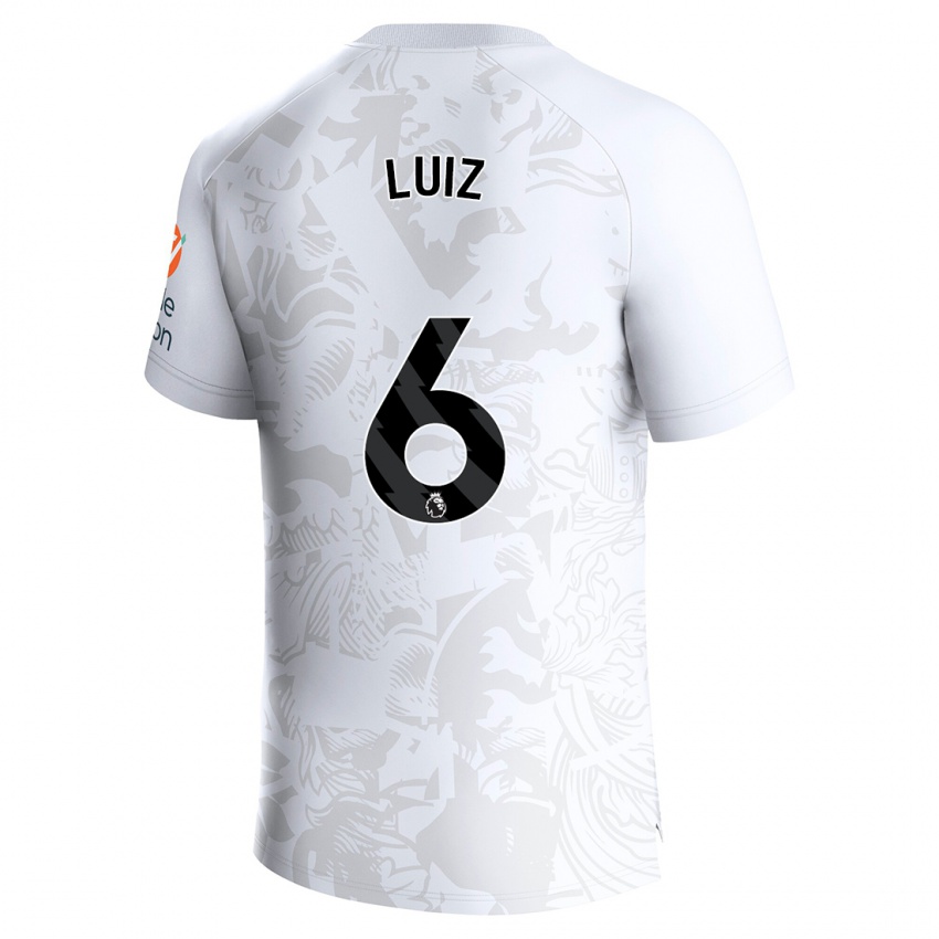 Dames Douglas Luiz #6 Wit Uitshirt Uittenue 2023/24 T-Shirt