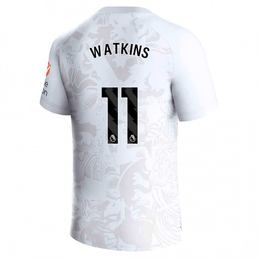Dames Ollie Watkins #11 Wit Uitshirt Uittenue 2023/24 T-Shirt
