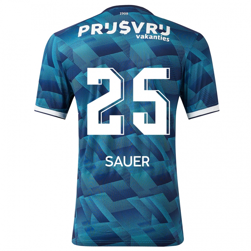 Dames Leo Sauer #25 Blauw Uitshirt Uittenue 2023/24 T-Shirt