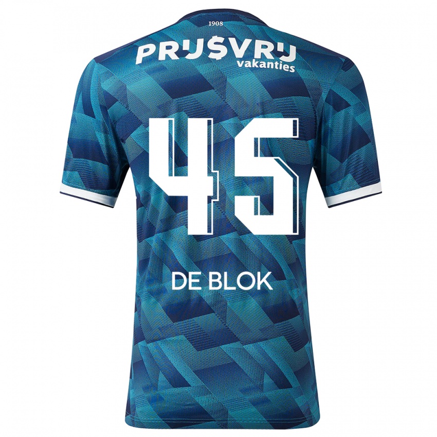 Dames Lars De Blok #45 Blauw Uitshirt Uittenue 2023/24 T-Shirt
