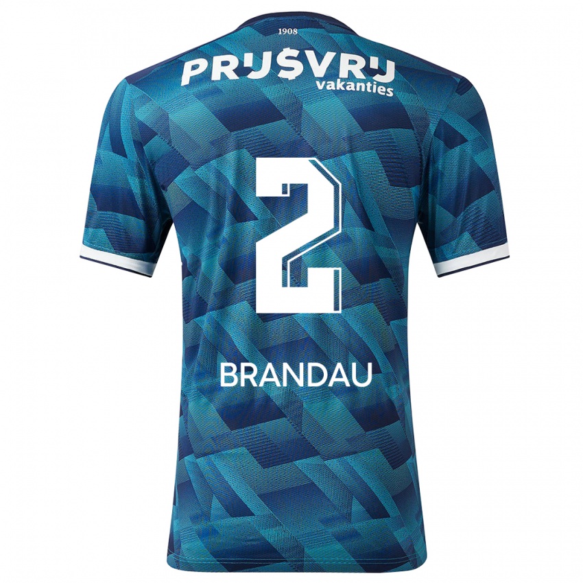 Dames Justine Brandau #2 Blauw Uitshirt Uittenue 2023/24 T-Shirt
