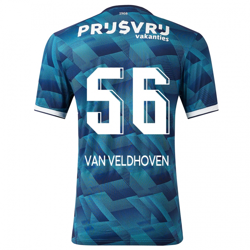 Dames Kars Van Veldhoven #56 Blauw Uitshirt Uittenue 2023/24 T-Shirt